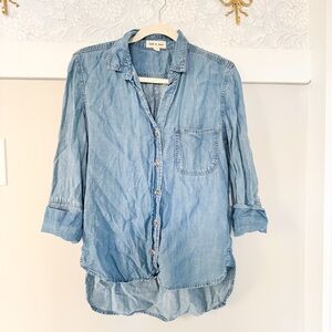 Anthro cloth and stone blue button down shirt
